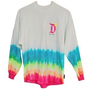 Disneyland Spirit Jersey XS Rainbow Dip‎ Tie Dye Pineapple Colorful Long Sleeve